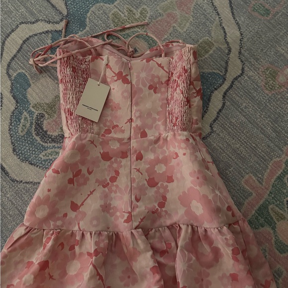 Amanda Uprichard Champagne Skort Romper In Cherry Blossom - Picture 3 of 3